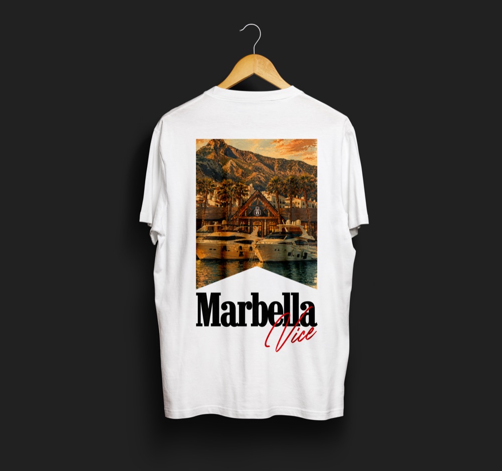 Camiseta personalizada Marbella Vice blanca