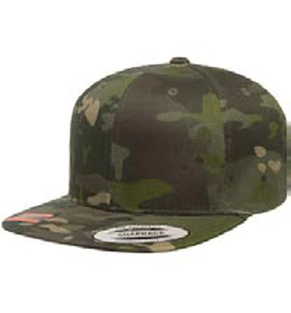Gorra de poliéster de 6 paneles Flexfit Classic Snapback Multicam® personalizada con logo