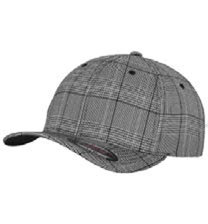 Gorra de poliéster de 6 paneles Flexfit Glen Check Cap personalizada con logo