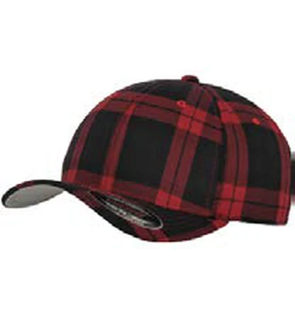 Gorra de poliéster de 6 paneles Flexfit Tartan Plaid Cap personalizada con logo