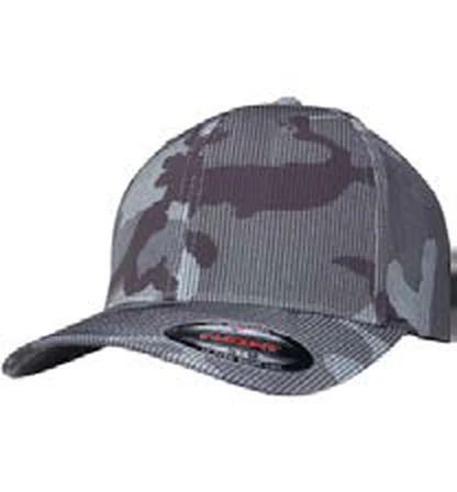 Gorra de poliéster de 6 paneles Flexfit Flexfit Camo Stripe Cap personalizada con logo