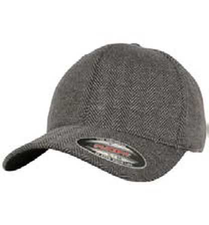 Gorra de poliéster de 6 paneles Flexfit Heringbone Melange Cap personalizada con logo