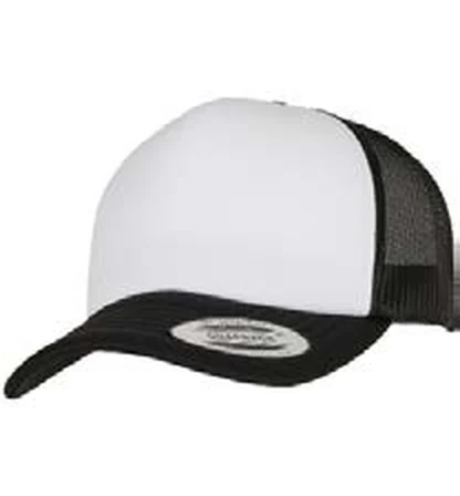 Gorra trucker con rejilla Flexfit Classic Curved Foam Trucker Cap – White Front personalizada con logo