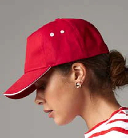Gorra de algodón de 5 paneles Beechfield Ultimate 5 Panel Cap - Sandwich Peak personalizada con logo