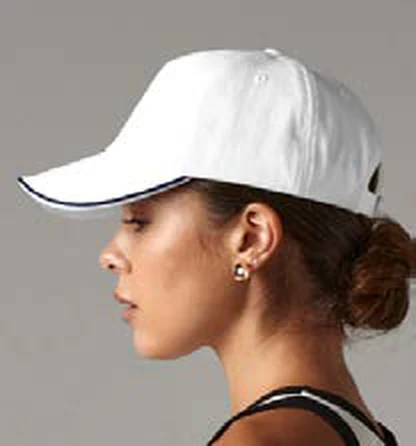 Gorra de algodón de 5 paneles Beechfield Authentic 5 Panel Cap - Piped Peak personalizada con logo