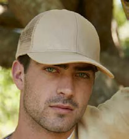 Gorra de poliéster de 6 paneles Beechfield Organic Cotton Trucker personalizada con logo