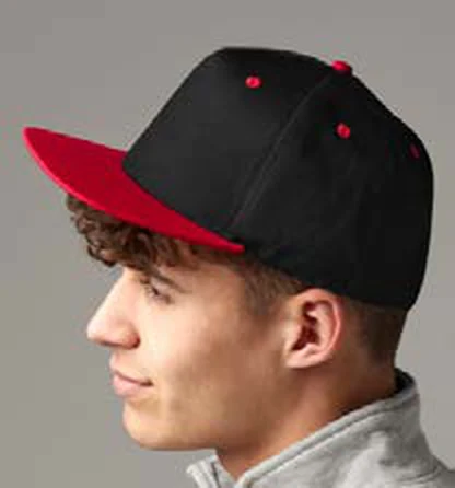 Gorra de algodón de 5 paneles Beechfield 5 Panel Contrast Snapback personalizada con logo