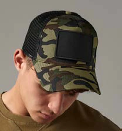 Gorra de poliéster de 6 paneles Beechfield Patch Snapback Trucker personalizada con logo