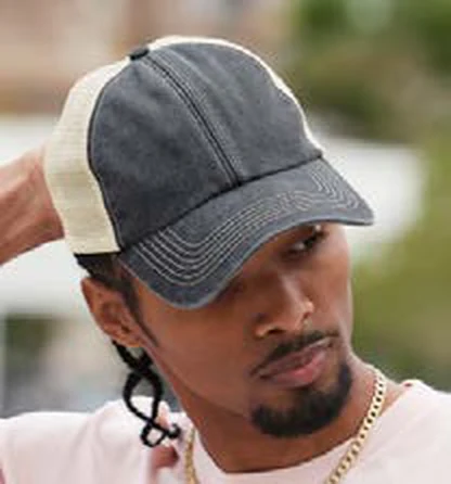 Gorra trucker con rejilla Beechfield 6 Panel Vintage Trucker personalizada con logo