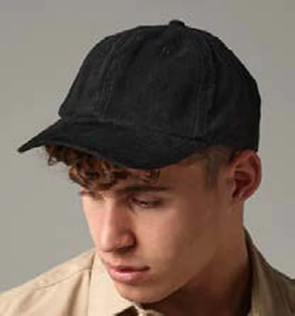 Gorra de algodón de 6 paneles Beechfield Heritage Cord Cap personalizada con logo