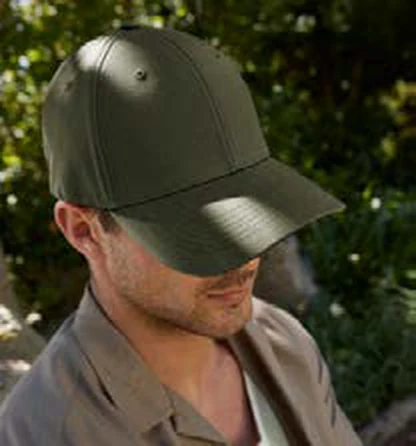 Gorra de algodón de 6 paneles Beechfield EarthAware® Organic Cotton Stretch-Fit Cap personalizada con logo
