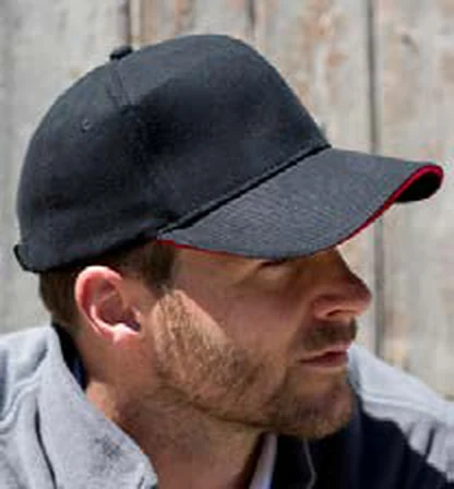 Gorra de algodón de 6 paneles Result Sandwich Brushed Cotton Cap personalizada con logo