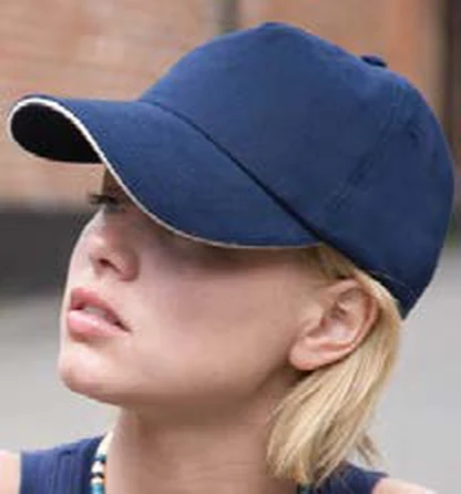 Gorra de algodón de 5 paneles Result Brushed Cotton Decorator Cap with Sandwich Peak personalizada con logo